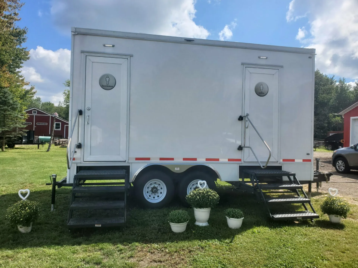 Planning luxury restroom trailer placement in Michiana, Michigan