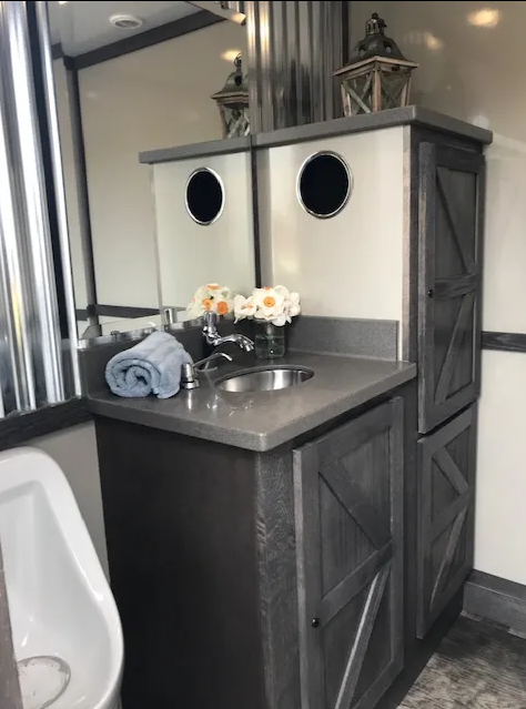 Deluxe flushable restrooms for county fairs in Berrien Springs, Michigan